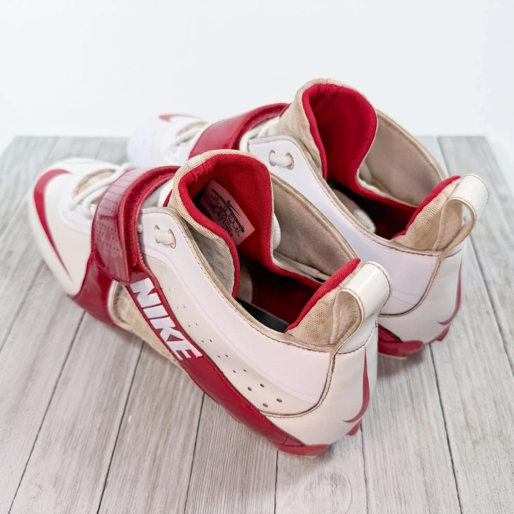Nike Huarache 3 Lacrosse Cleats - White‎ Red - Style 469730-160 - Men's Size 13